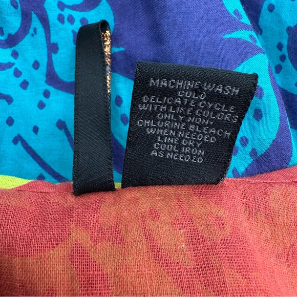 APOLLO Dress Womens S Midi Maxi Asymmetrical Hem Boho Colorful Hippie Lined READ - Picture 6 of 13